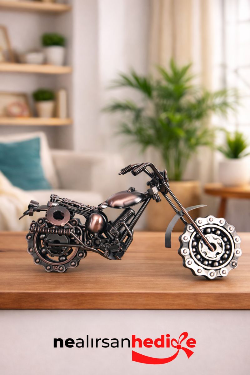 30d70157-2b2a-4247-a8b8-969e8d498f43-md Dekoratif Metal Motosiklet Biblo | El Yapımı Chopper - Görsel 1