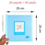 My Baby Mavi Anı Defteri – Bebek Hatıra Albümü (25×25 cm, 40 Sayfa)
